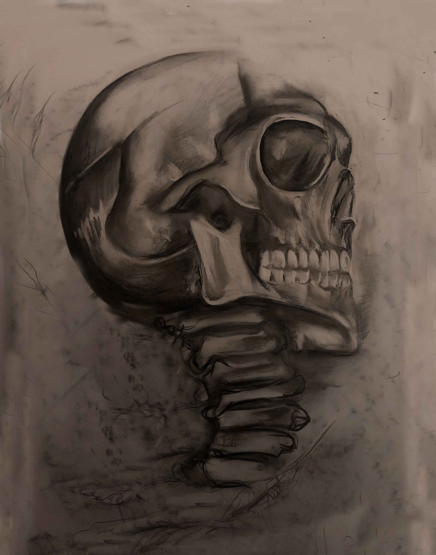 CHARCOAL SKULL PRINT